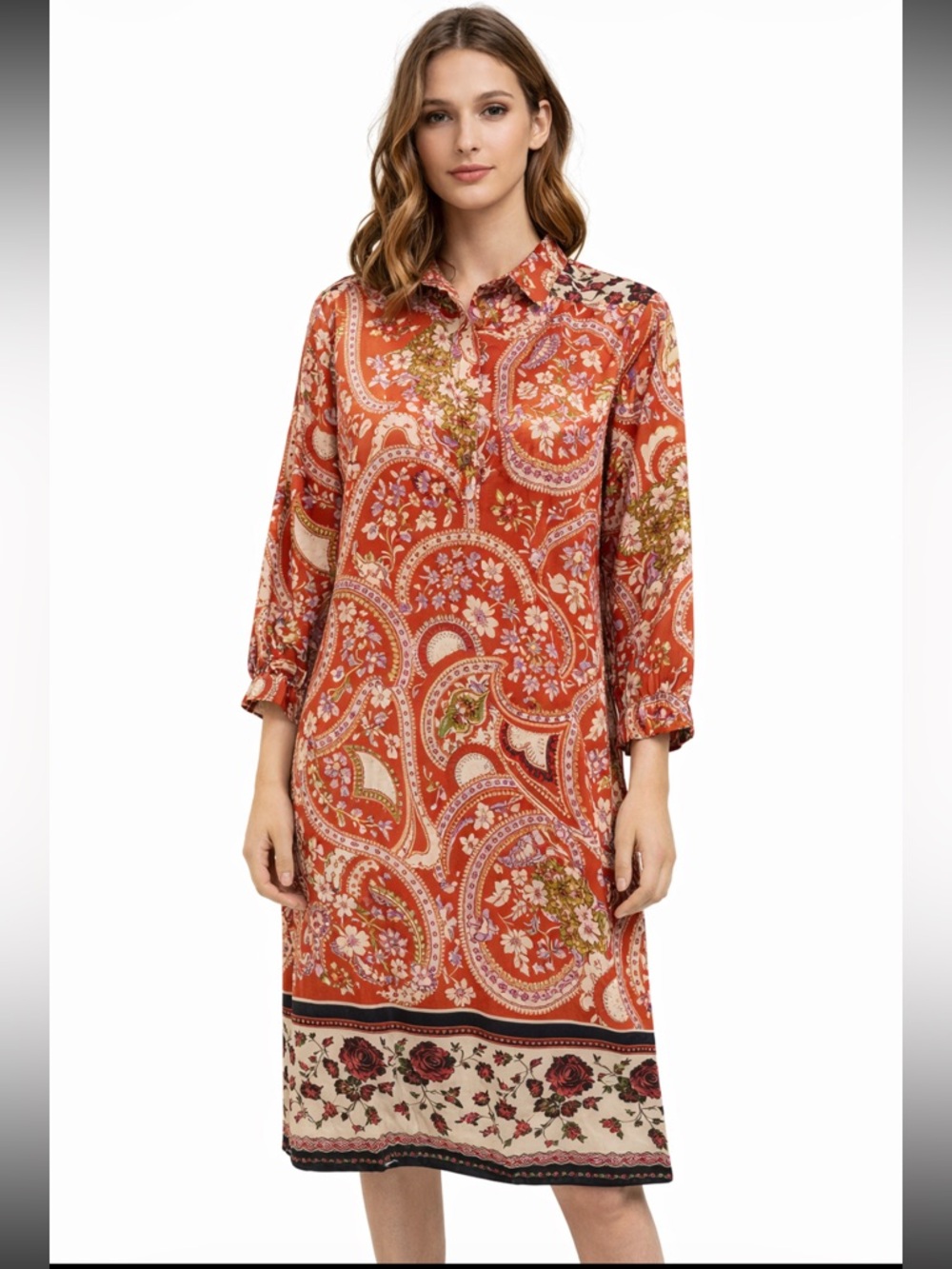 1. State XS Elegant Paisley Print Dress